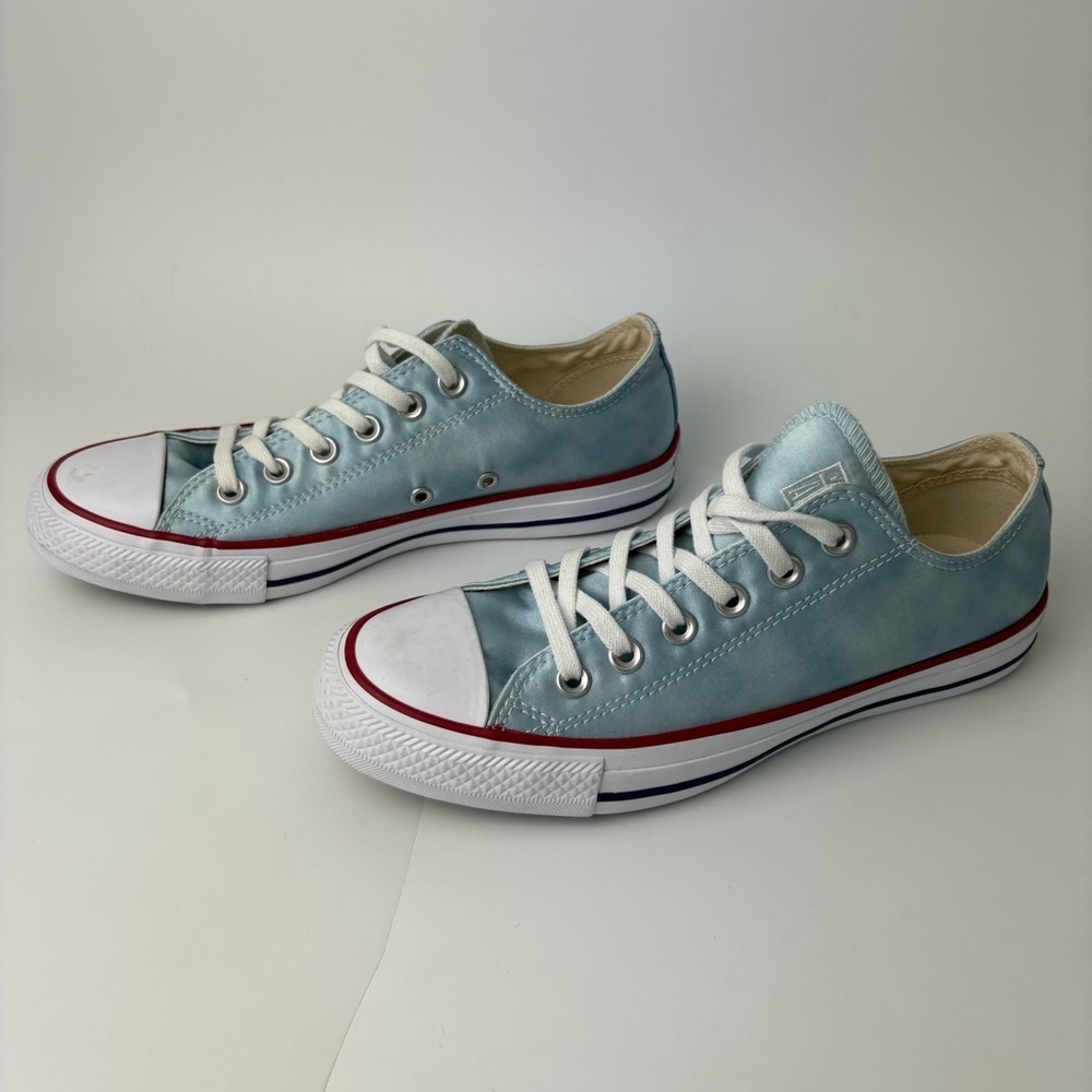 Converse Chuck Taylor All Star Sheen Wash Satin Polar Blue Low Tops - Picture 3 of 7